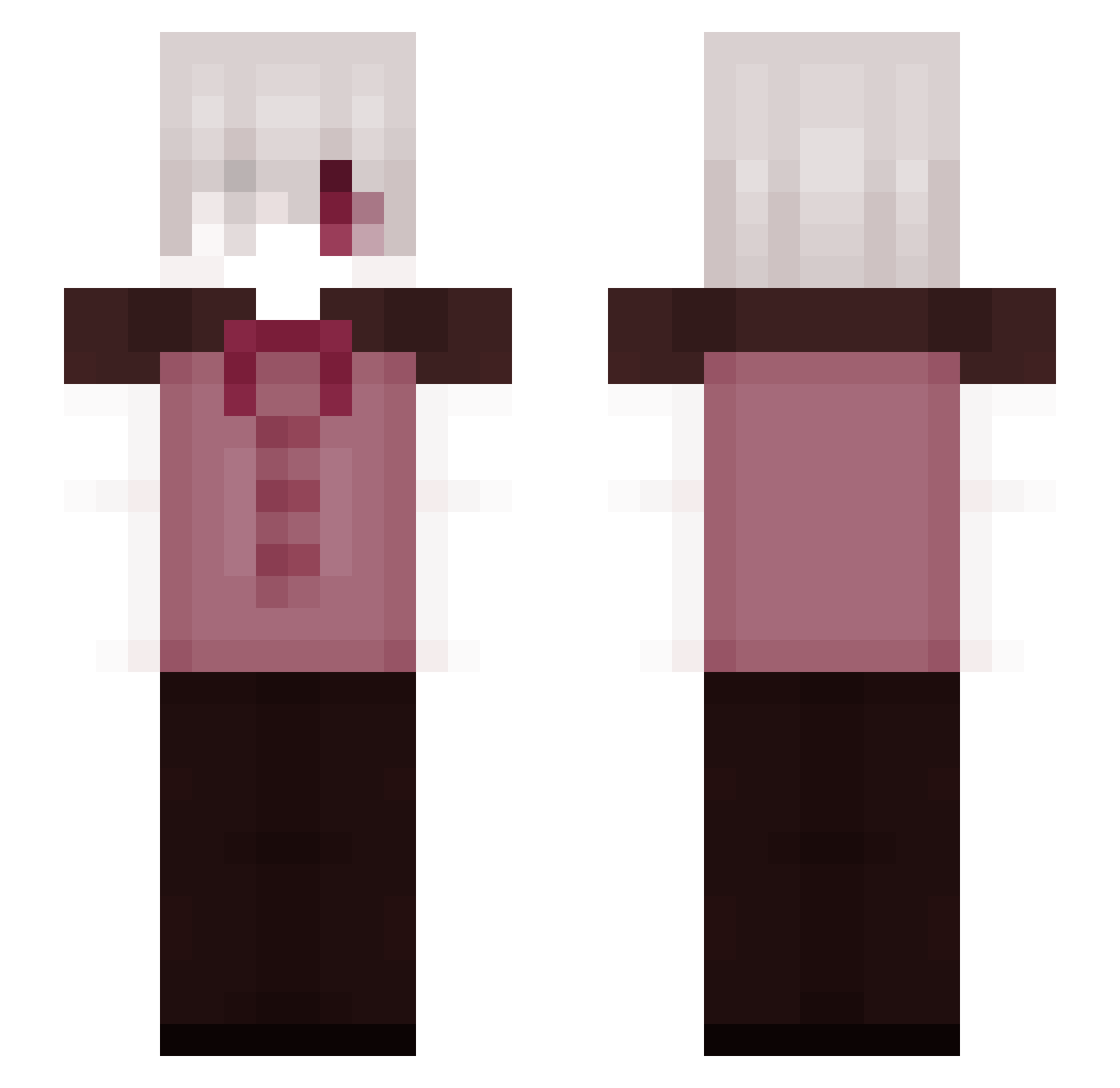 RottingInVain Minecraft skin, front and back view