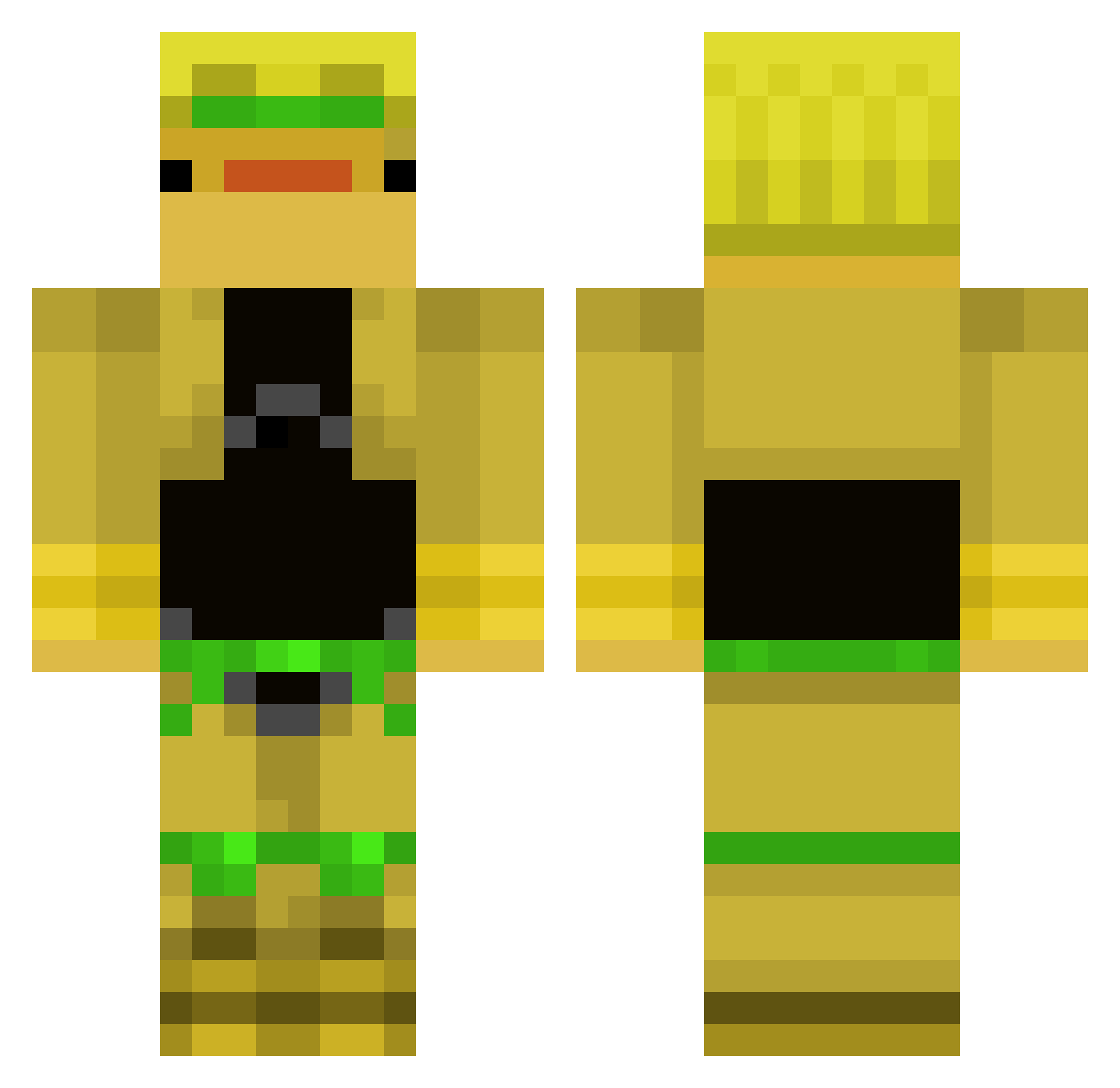notgwog Minecraft skin, front and back view