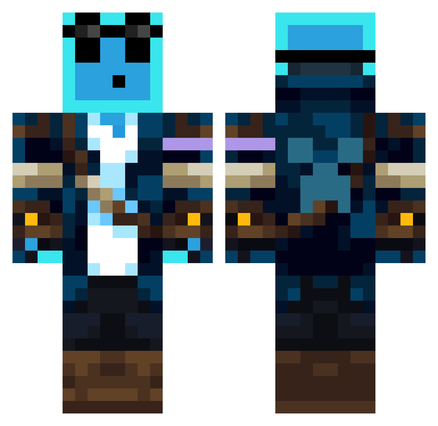 4CVIT Minecraft skin, front and back view