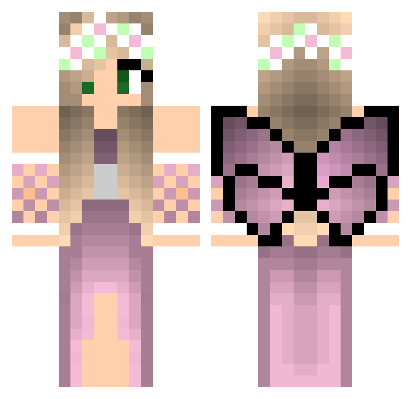 Parthenocissus Minecraft skin, front and back view