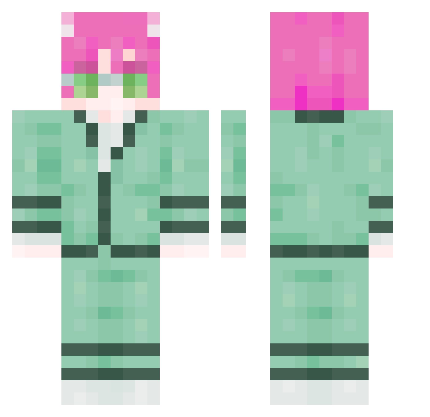 Azadinn Minecraft skin, front and back view
