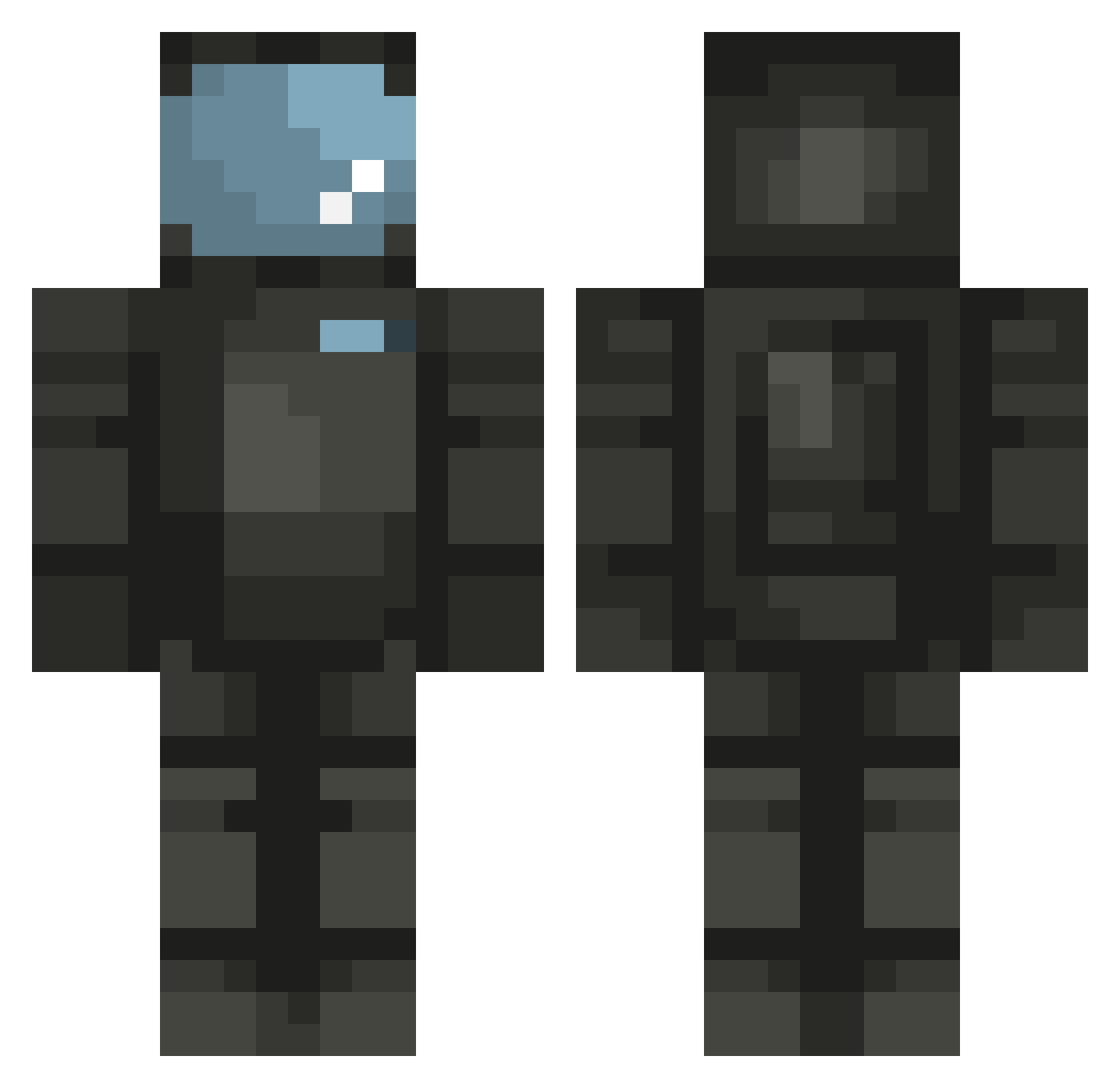 KayRage Minecraft skin, front and back view