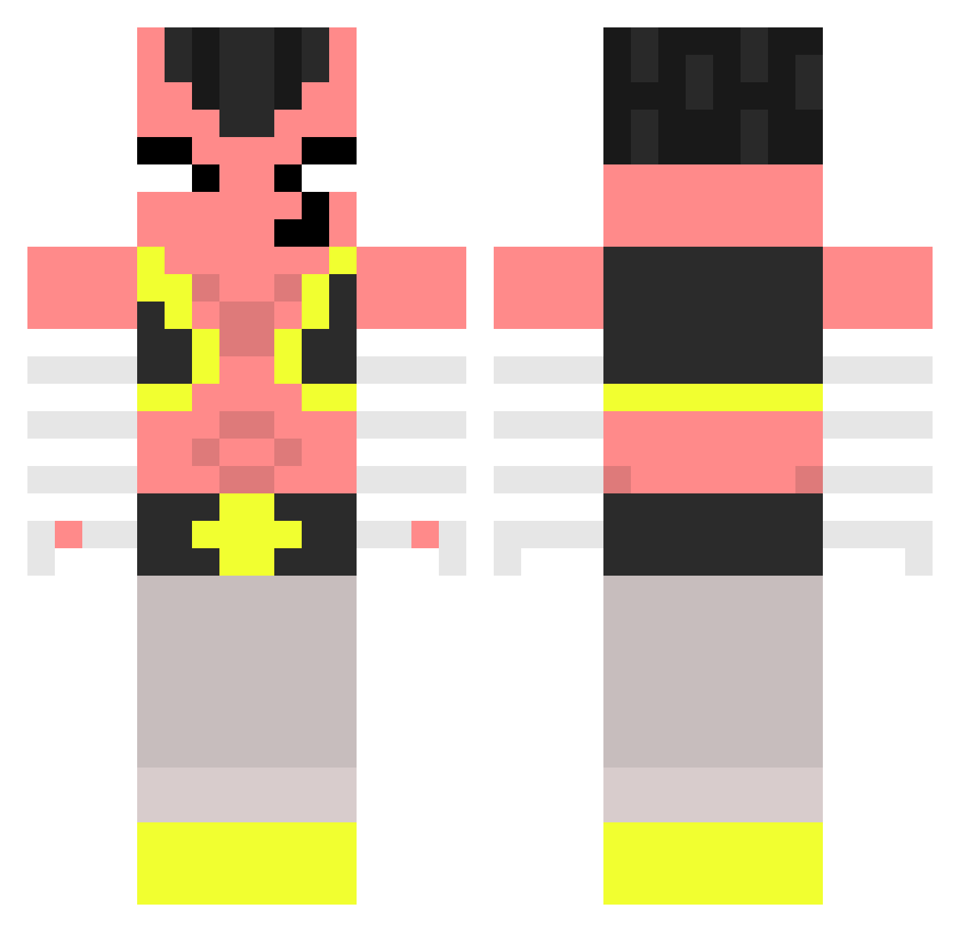 jin2027 Minecraft skin, front and back view