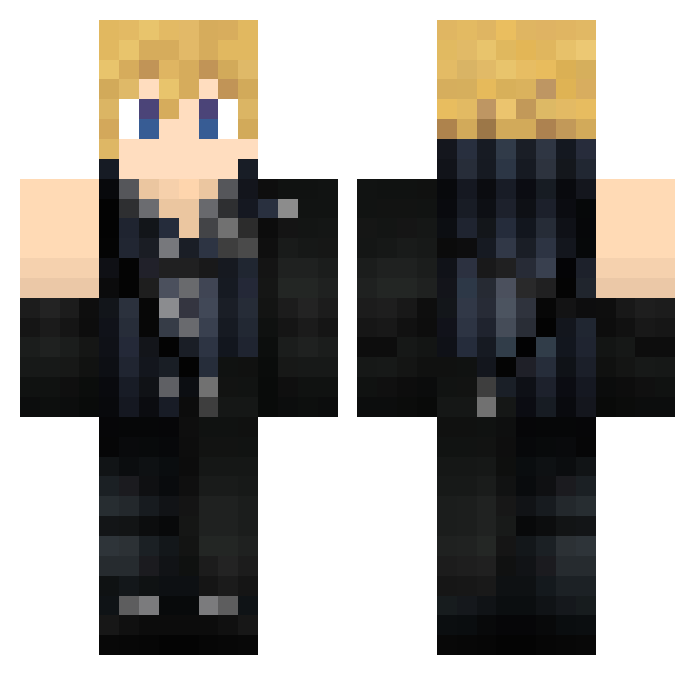 Sqirmy Minecraft skin, front and back view
