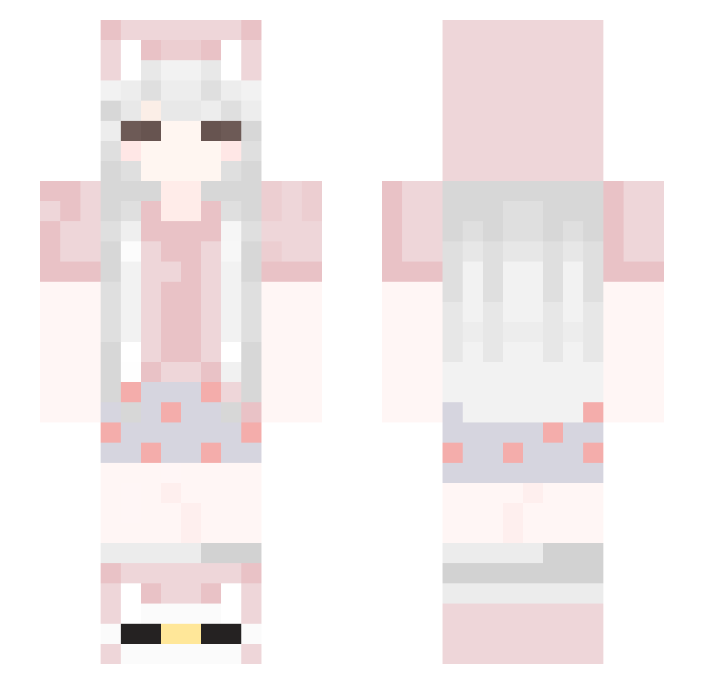 QianYuee Minecraft skin, front and back view