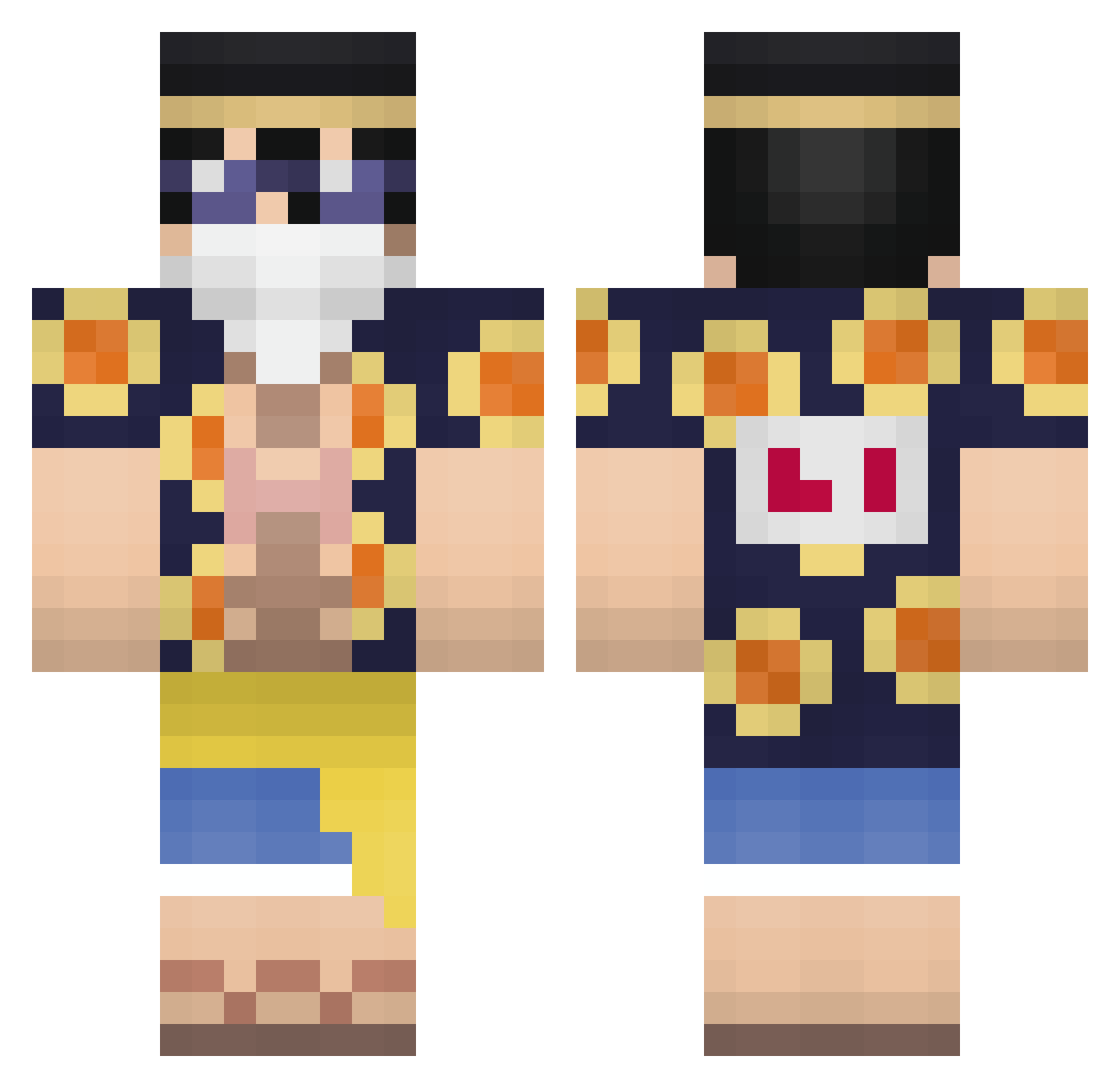 sirmac14 Minecraft skin, front and back view
