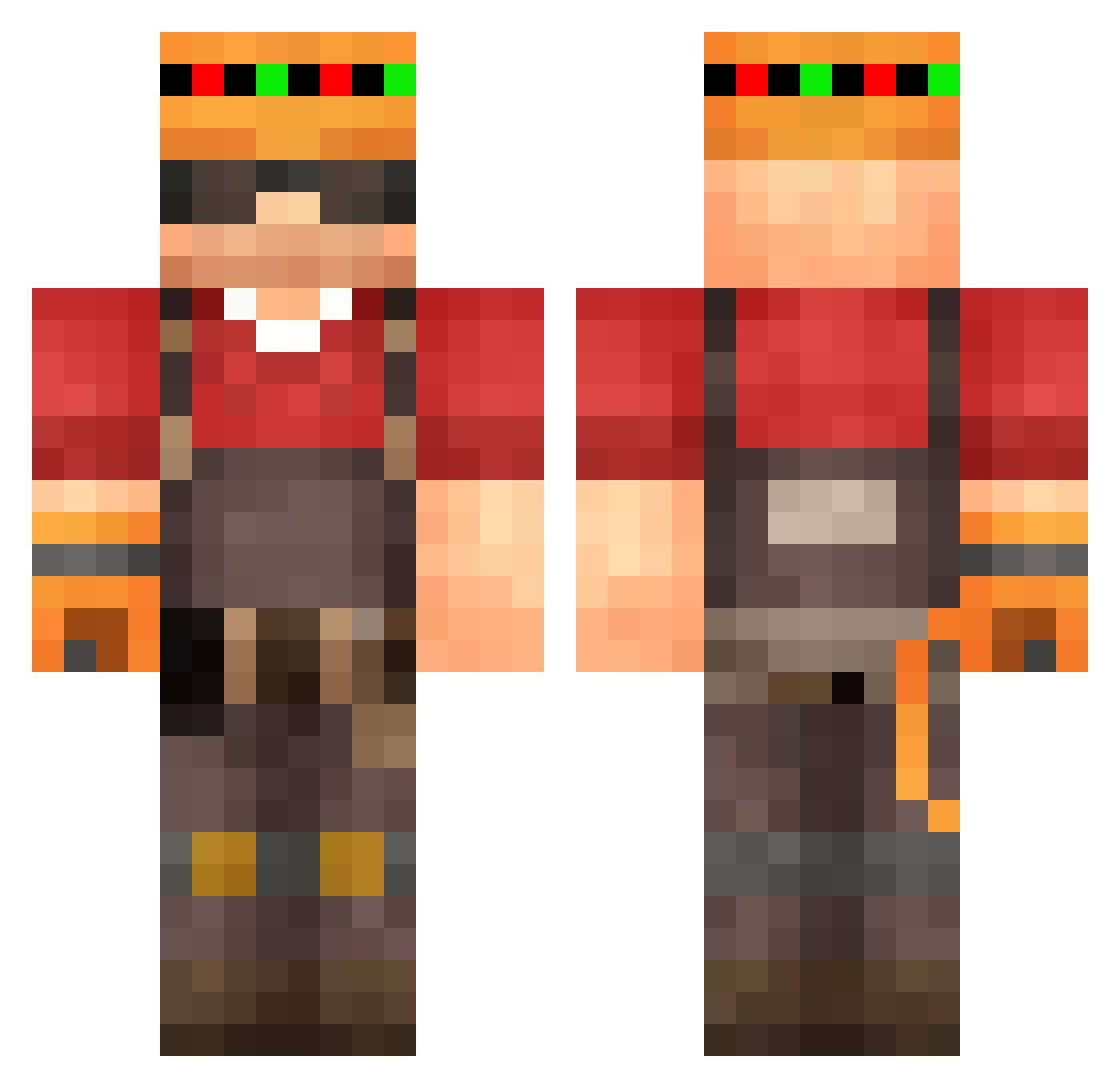 Poopyjoenotmine Minecraft skin, front and back view