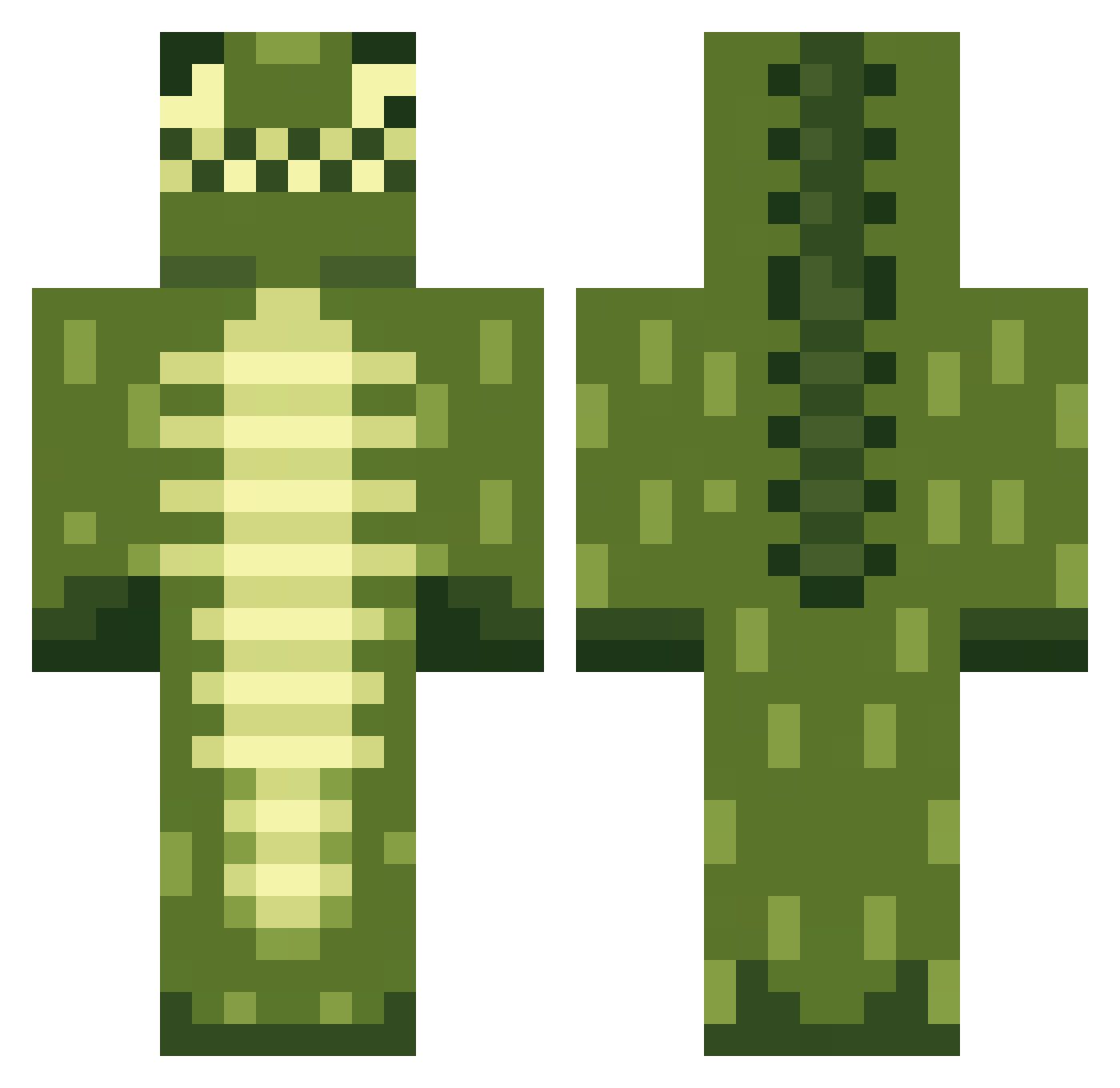 JustPJ1326 Minecraft skin, front and back view
