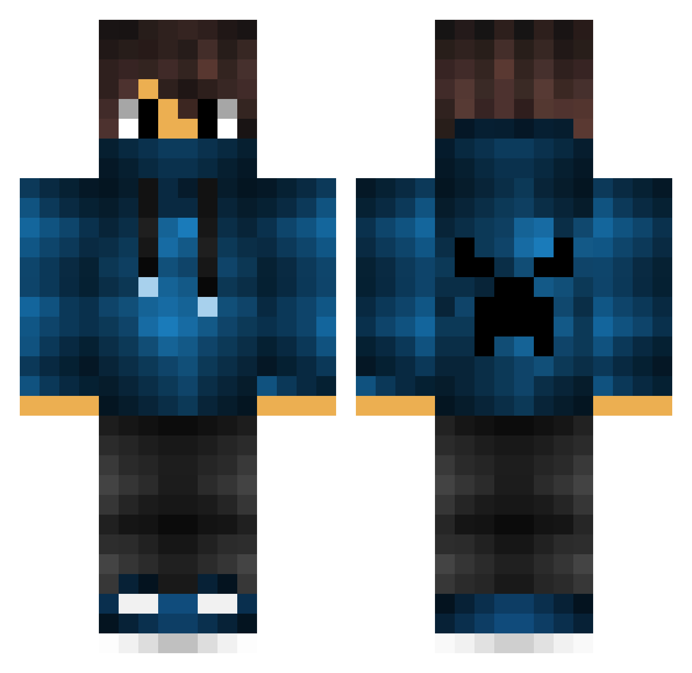 Pedjro Minecraft skin, front and back view
