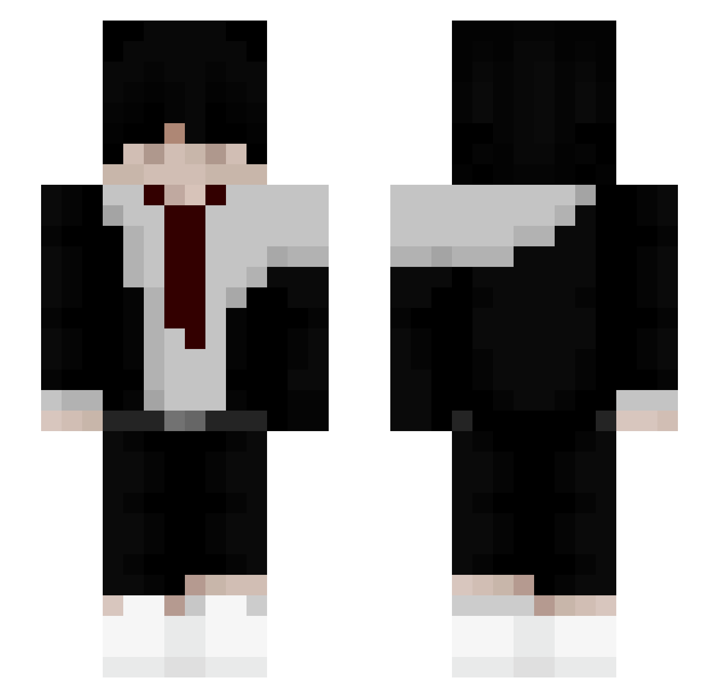 VoidX69 Minecraft skin, front and back view