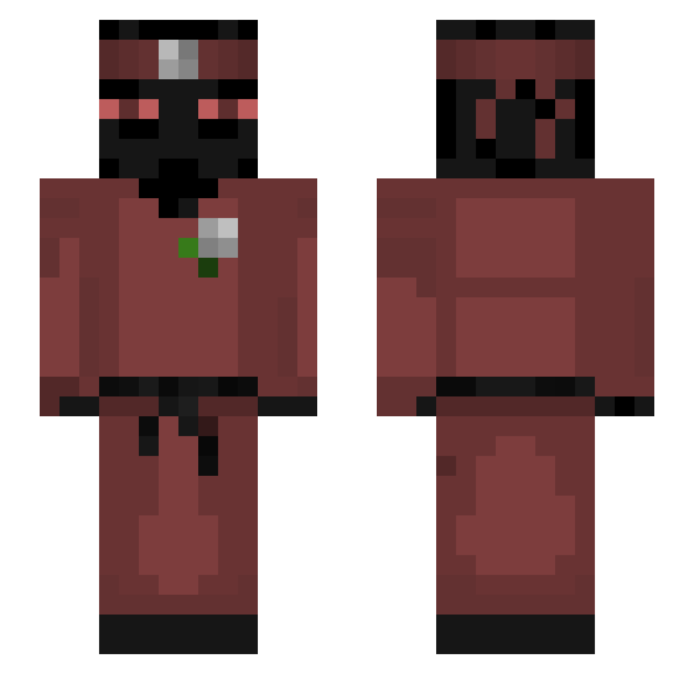 BardColombiano Minecraft skin, front and back view