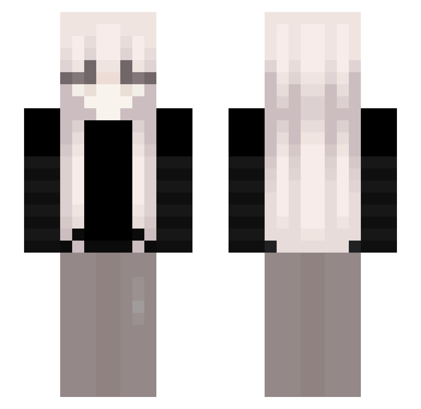 pocketttttttt Minecraft skin, front and back view