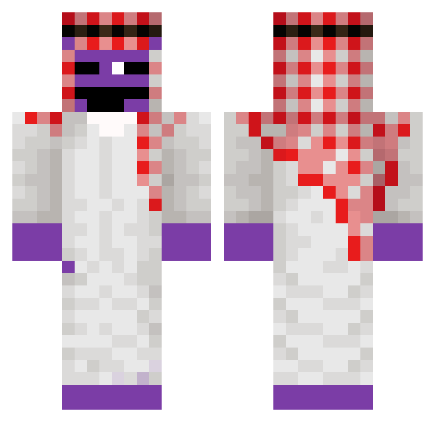 Rizodo Minecraft skin, front and back view