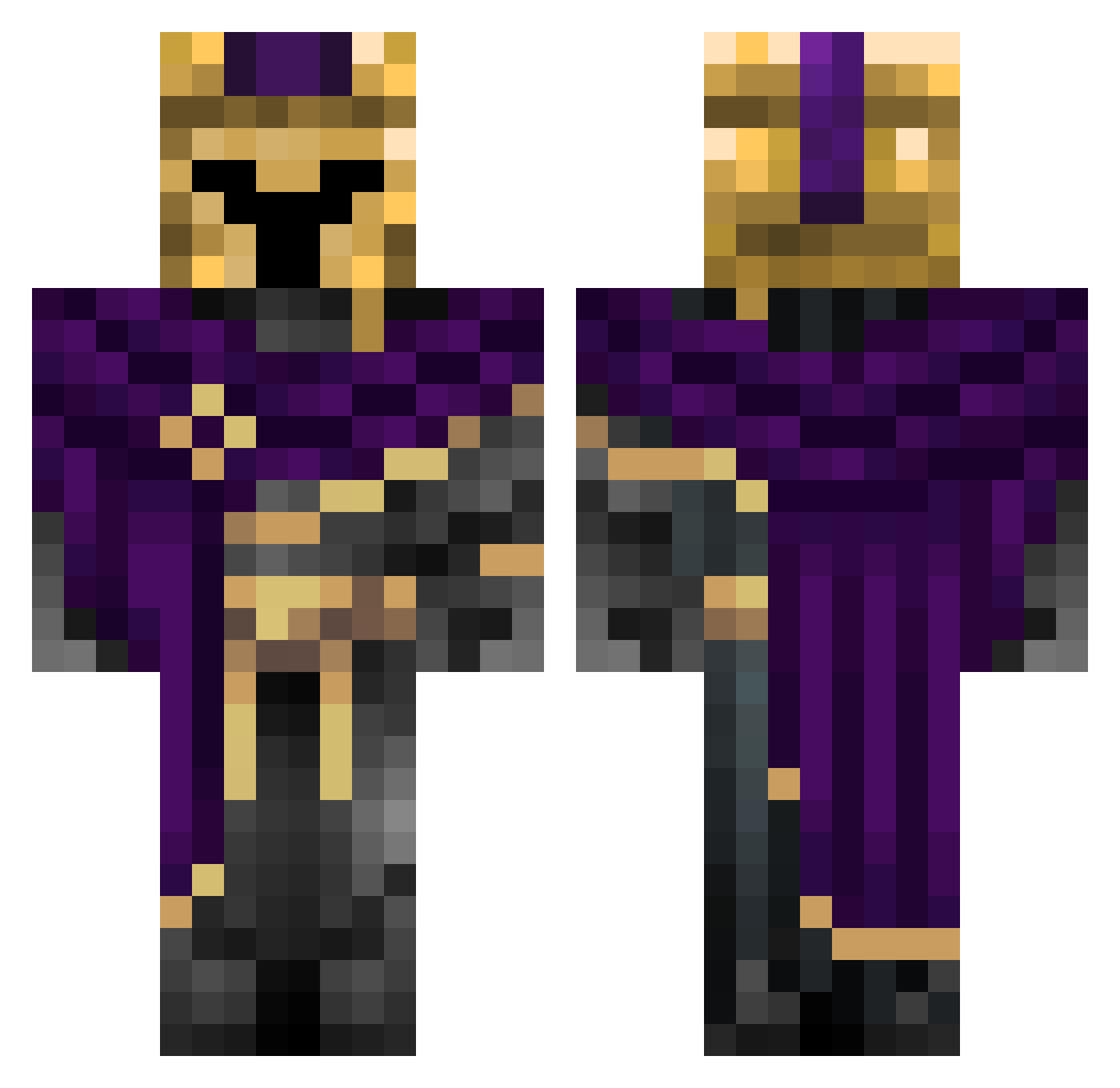 bisc8o Minecraft skin, front and back view