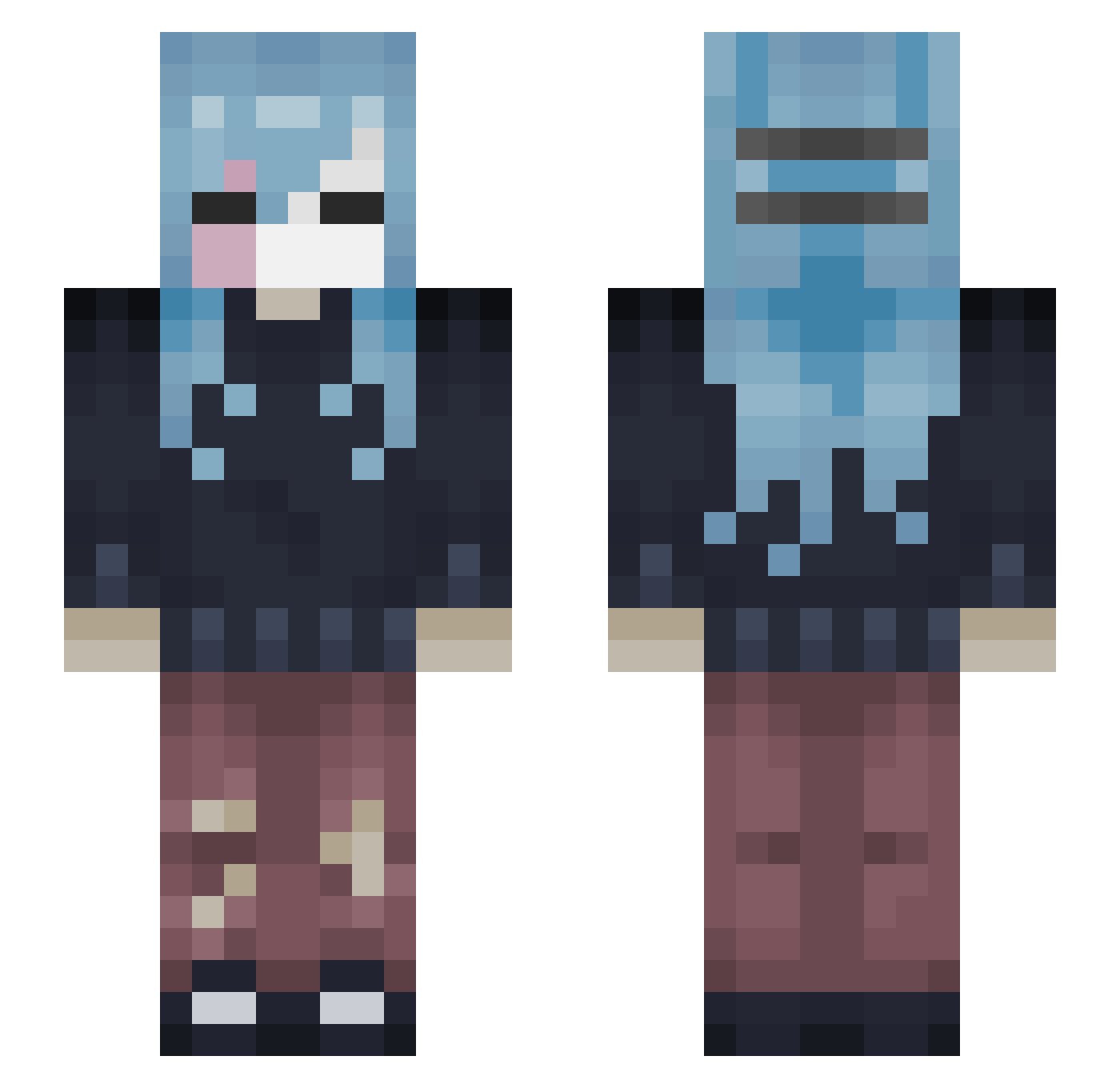 experienceorbs Minecraft skin, front and back view