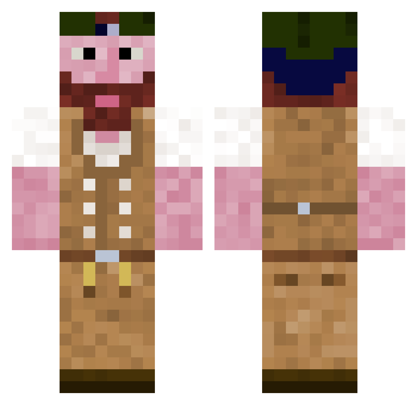 Taubenkaiser Minecraft skin, front and back view
