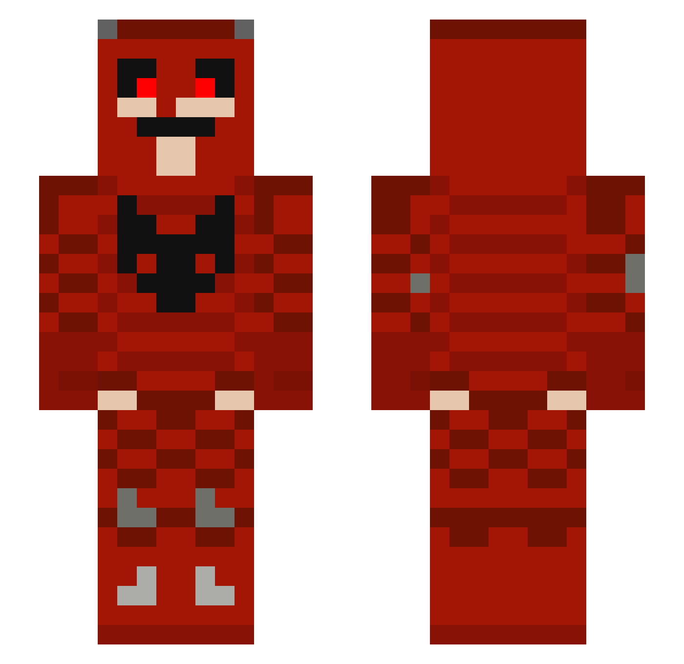 Naughty_Klaus Minecraft skin, front and back view