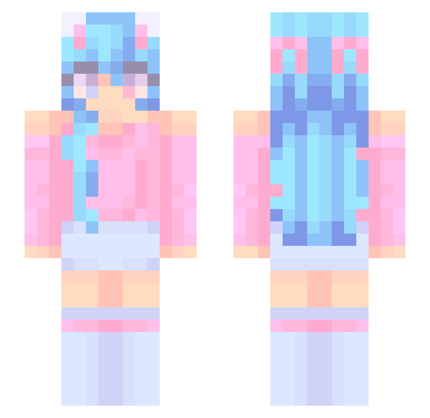 AntilafMX Minecraft skin, front and back view