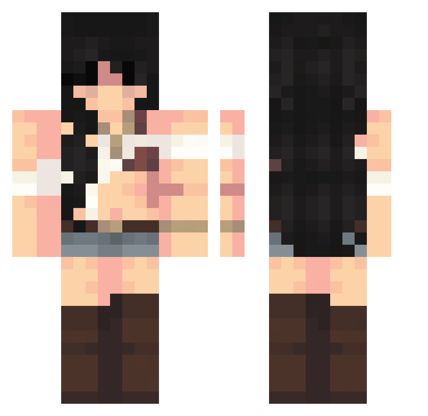 ninaiscrafty Minecraft skin, front and back view