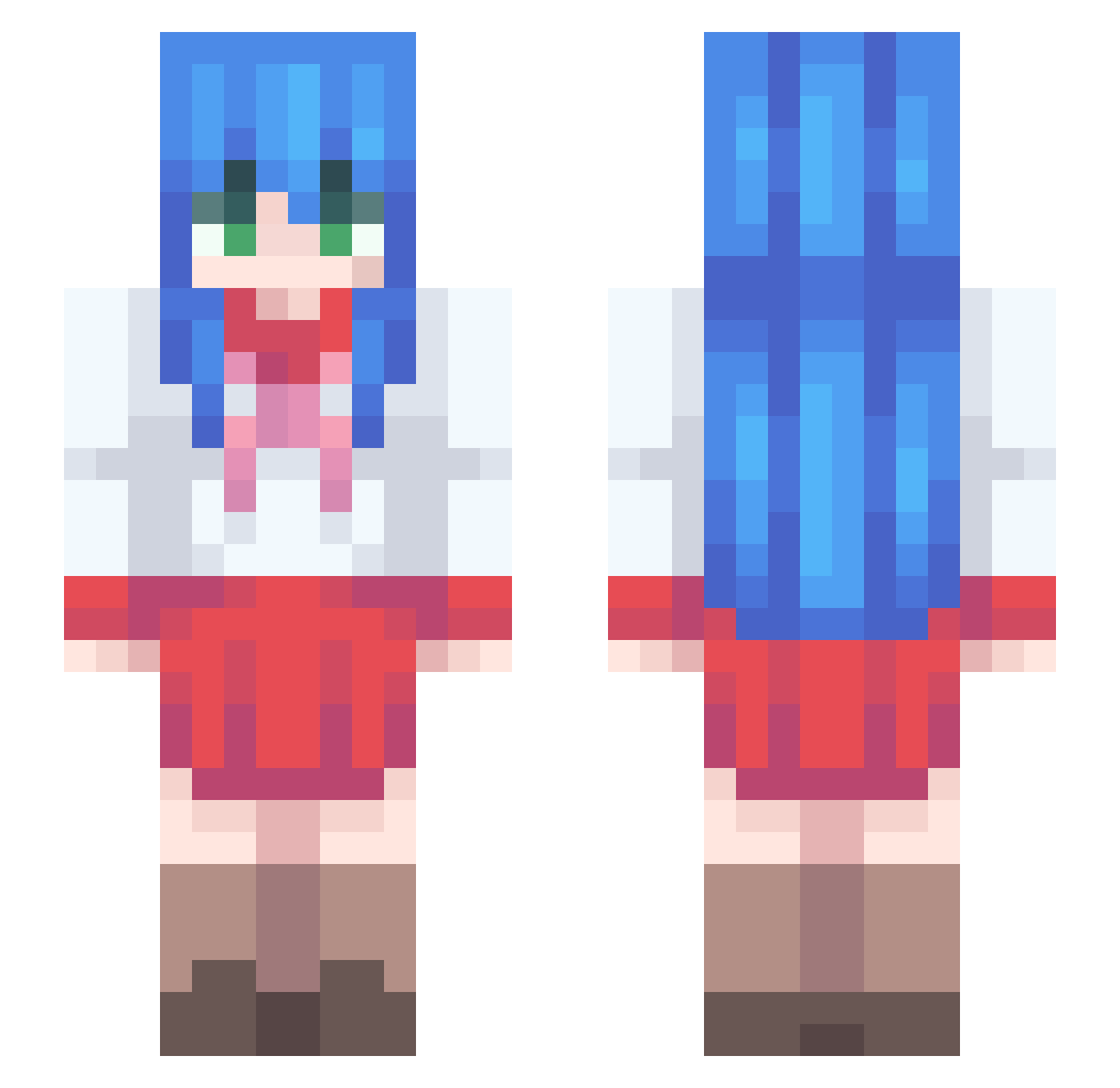 hypergamy Minecraft skin, front and back view