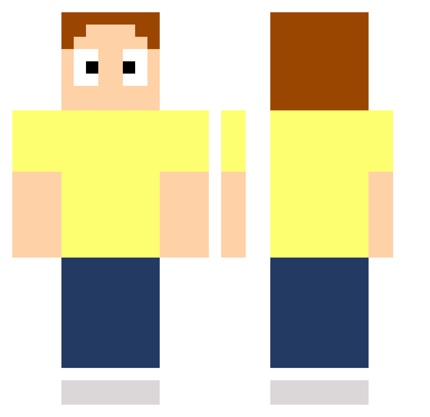 DudeIOI Minecraft skin, front and back view