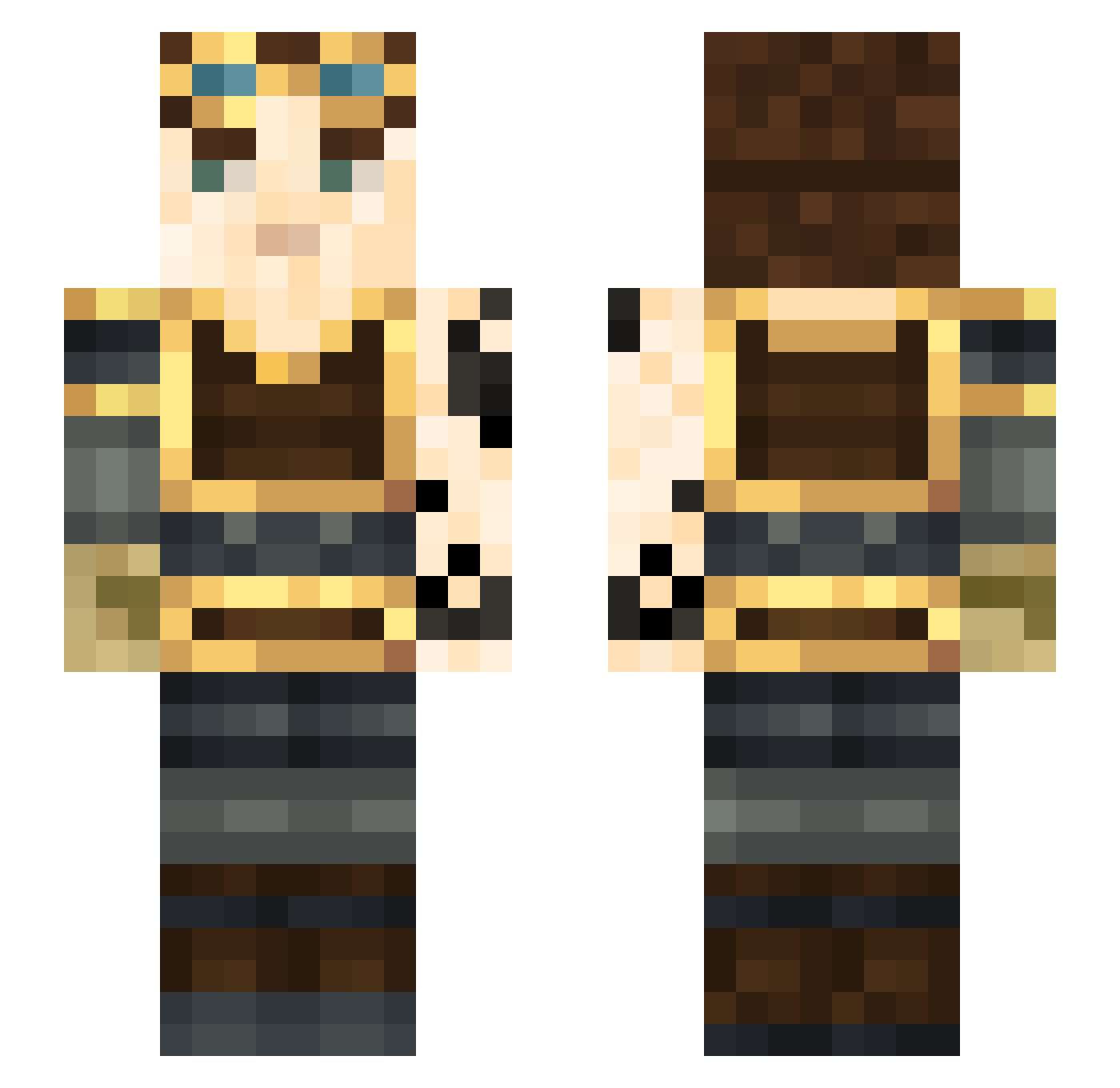 zaezaez Minecraft skin, front and back view