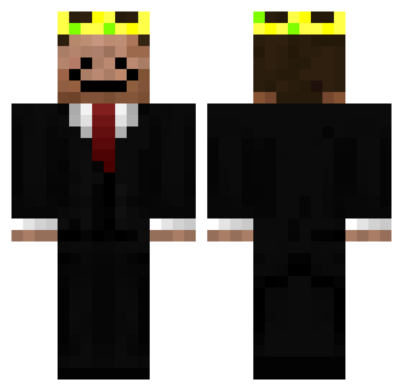LTD4 Minecraft skin, front and back view