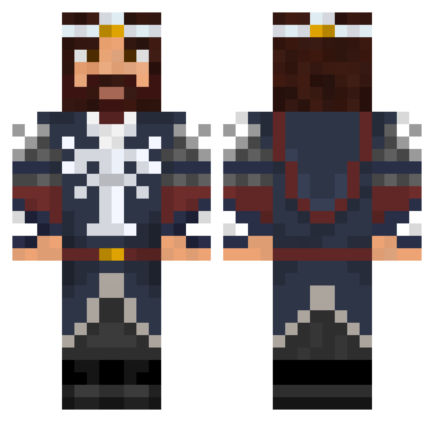 NarutoUchiha249 Minecraft skin, front and back view