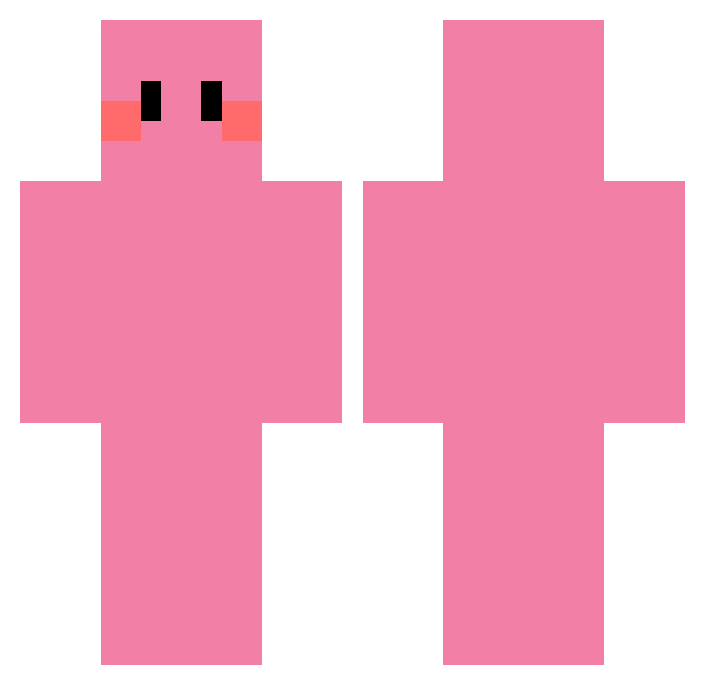Stickssy Minecraft skin, front and back view