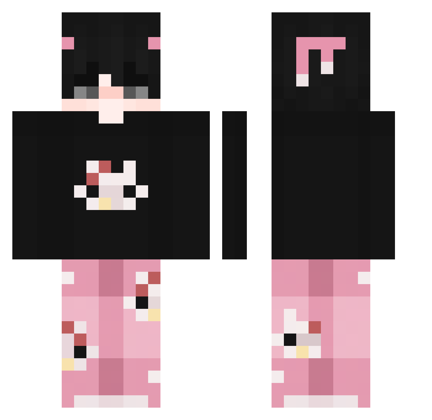 SatoruTsu Minecraft skin, front and back view
