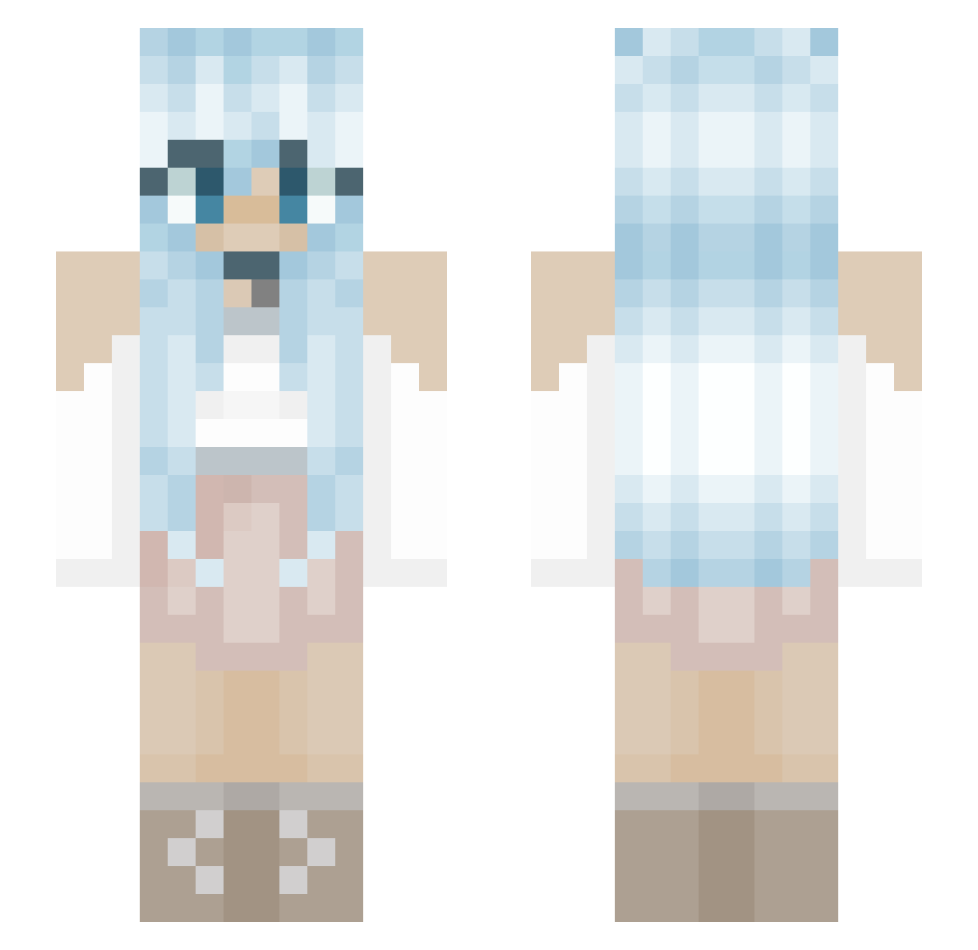 Snowly2 Minecraft skin, front and back view