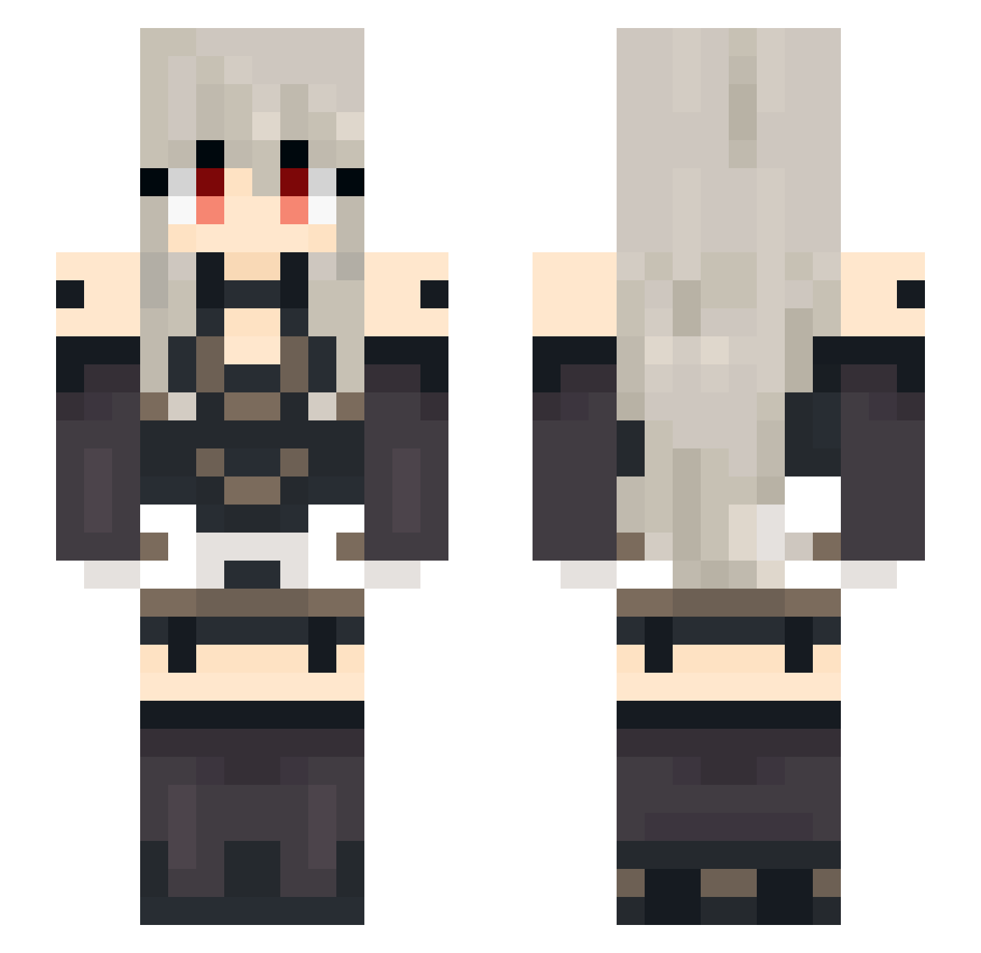 PrincessLexa Minecraft skin, front and back view