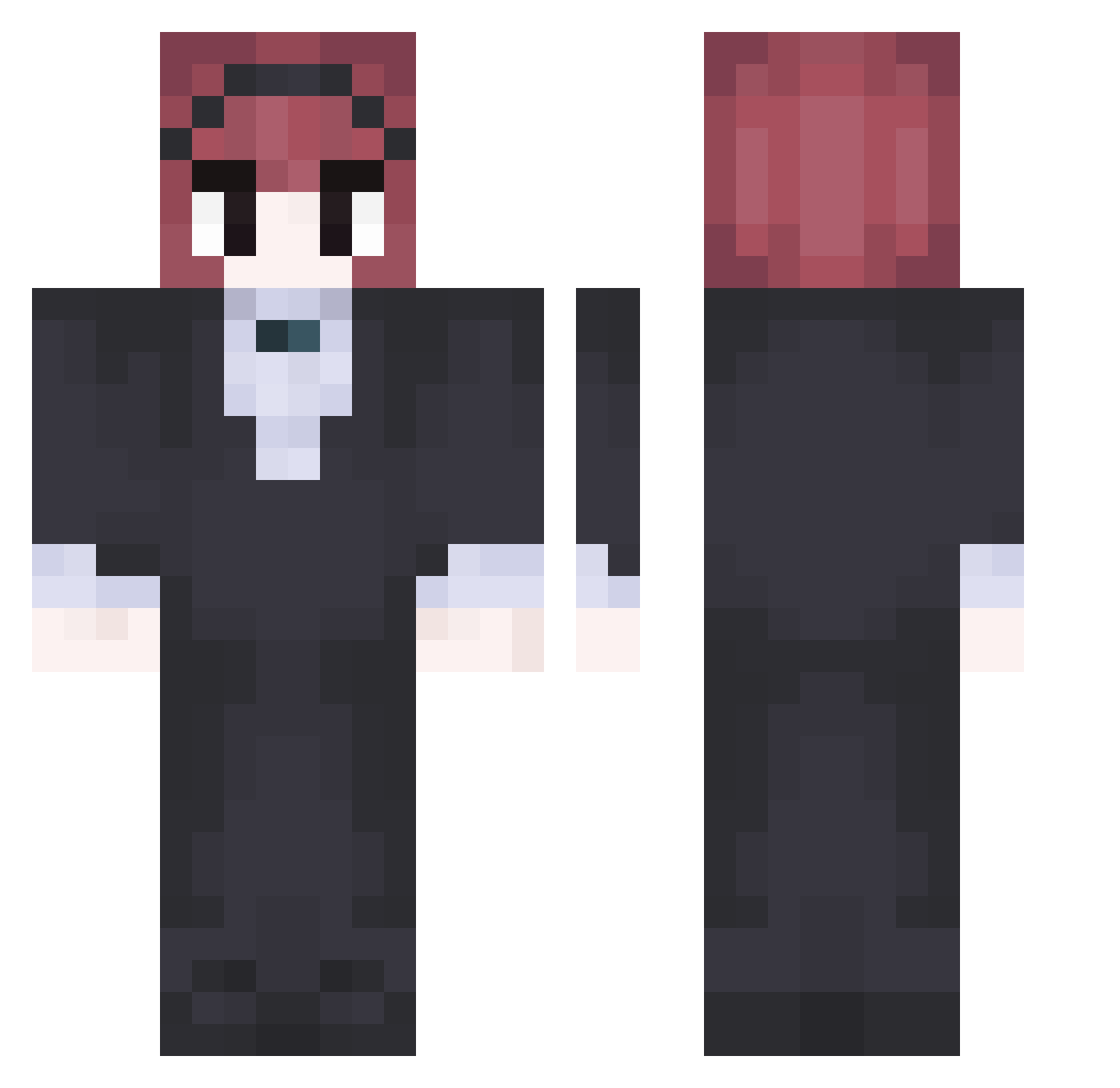 ShutTheTom Minecraft skin, front and back view