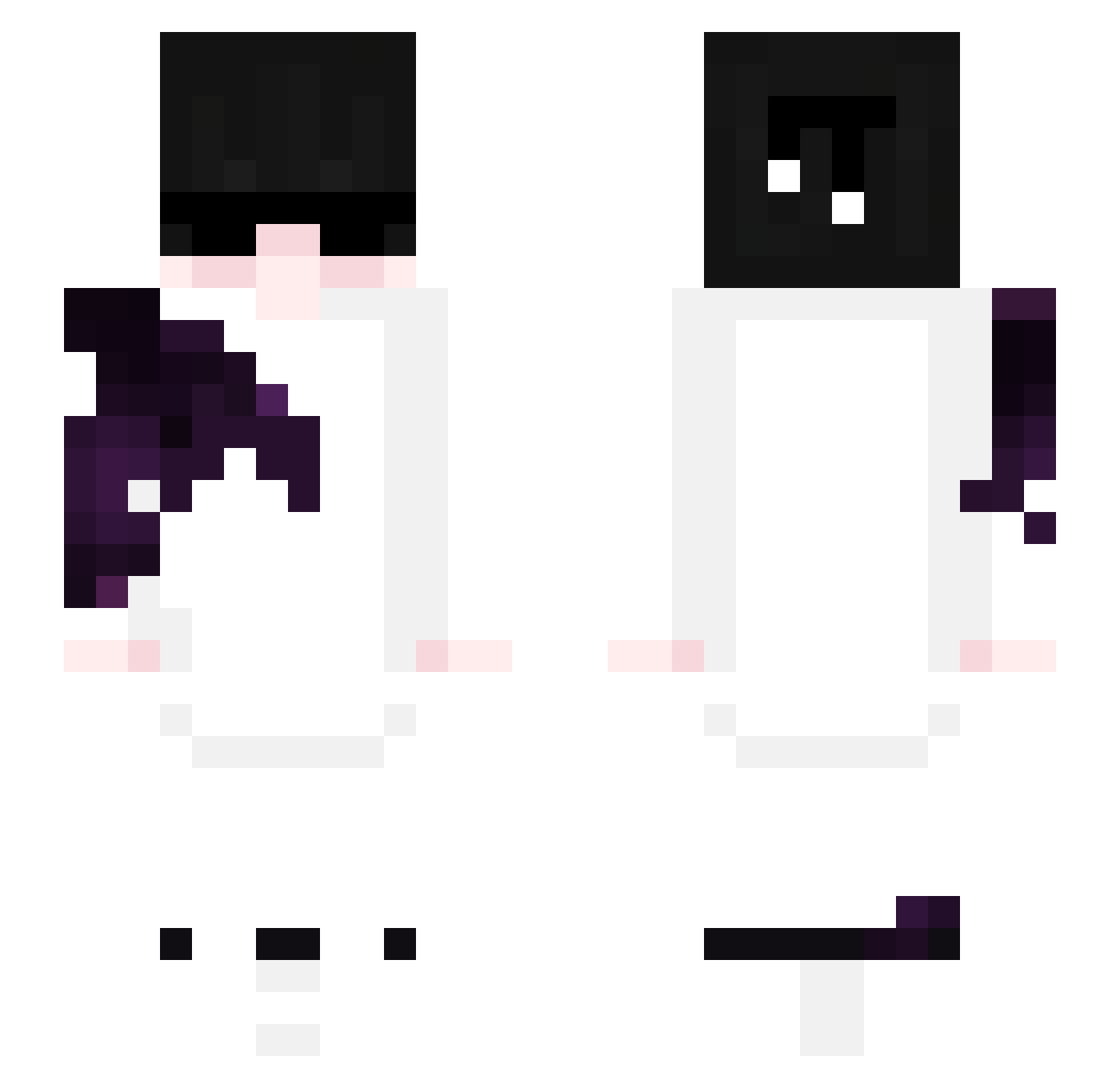 zuehh Minecraft skin, front and back view
