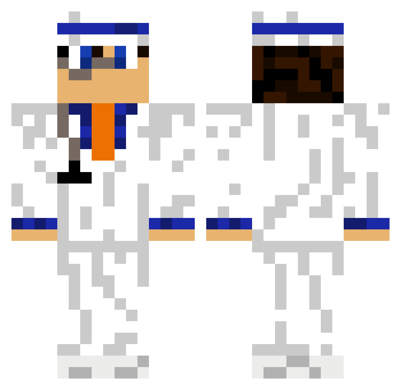 masterkylle Minecraft skin, front and back view