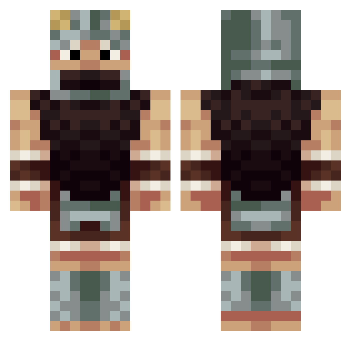 YAMINOH Minecraft skin, front and back view