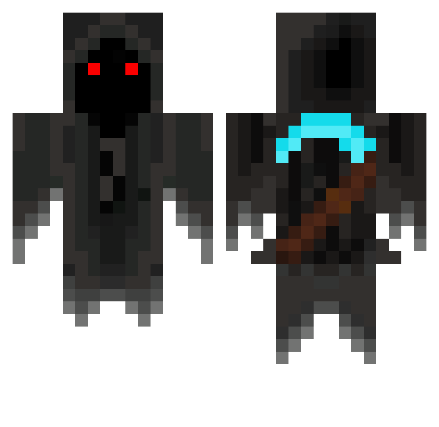 Sloom Minecraft skin, front and back view