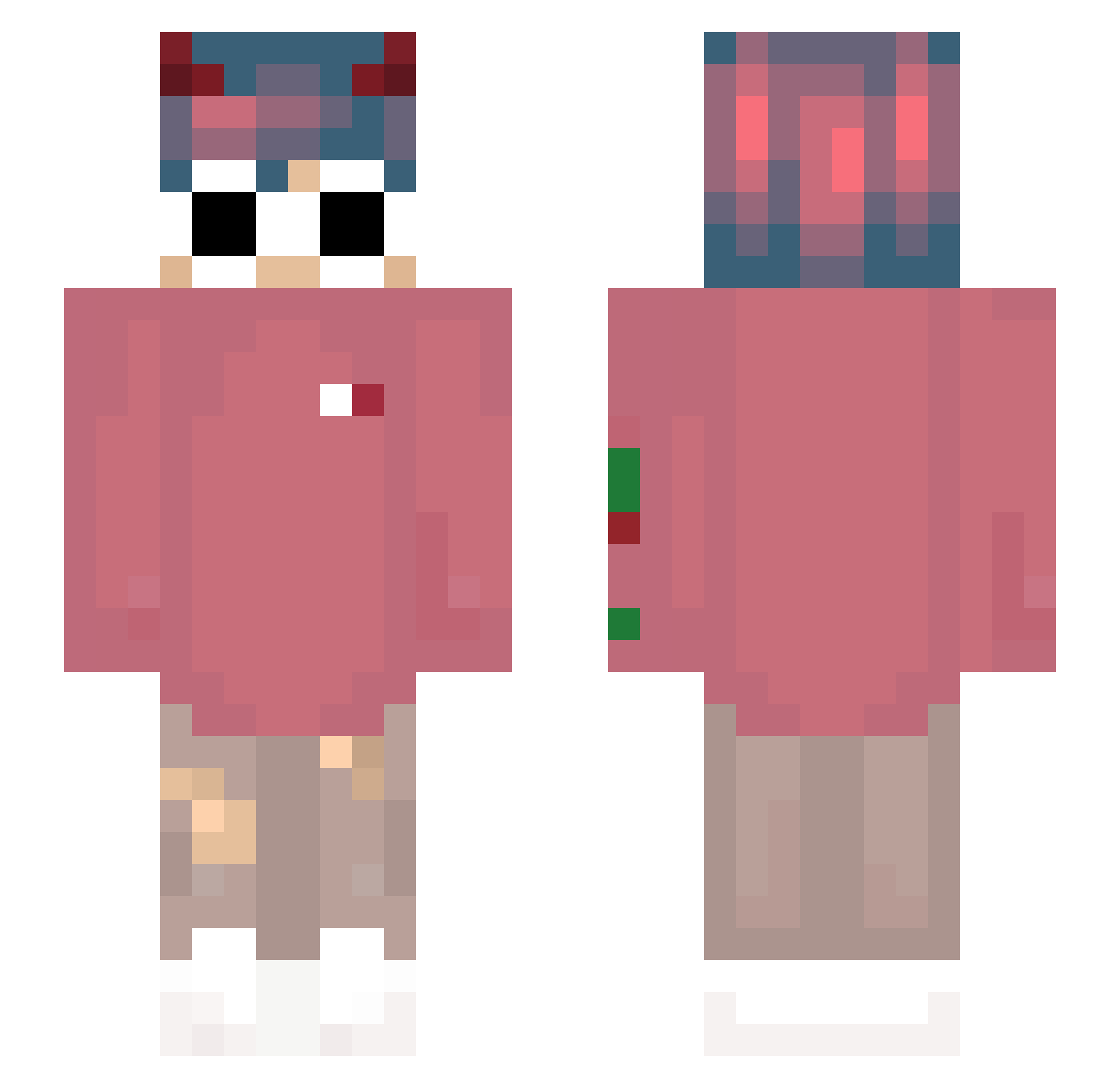 Tyfas Minecraft skin, front and back view