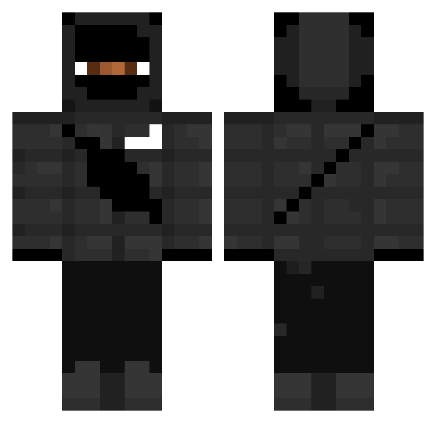 SHTags Minecraft skin, front and back view
