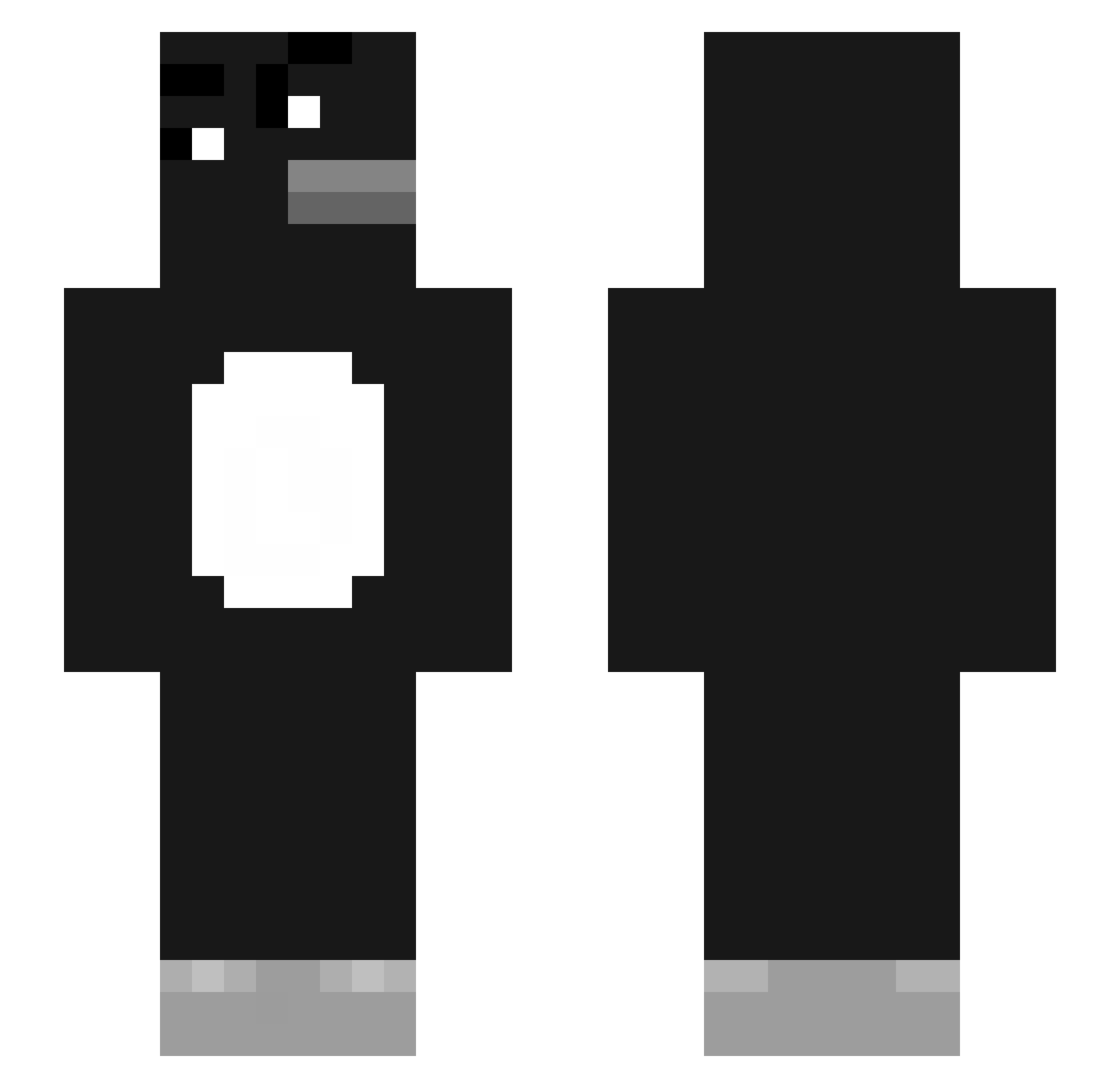 UberCoWoW Minecraft skin, front and back view