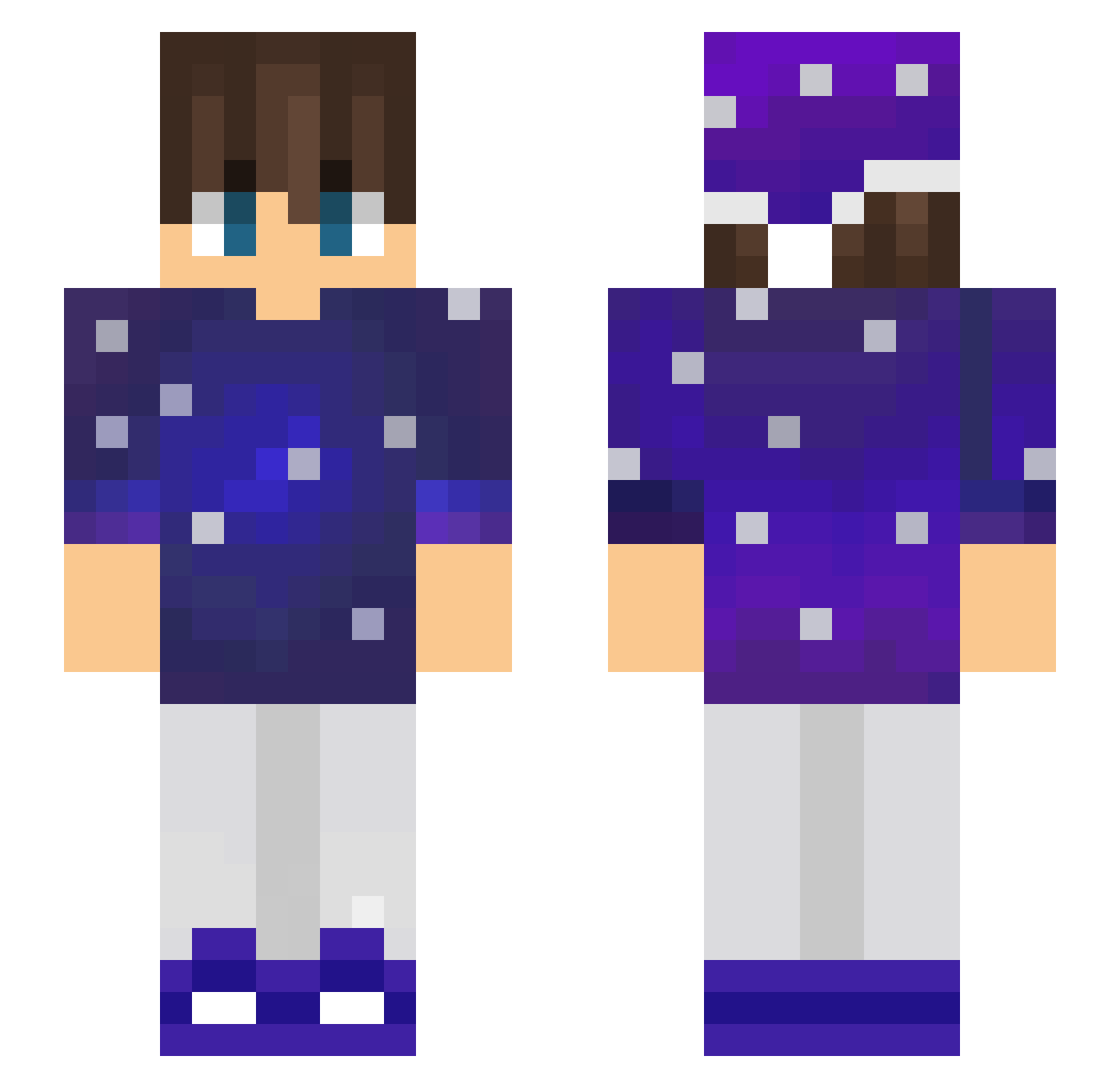 Anndru Minecraft skin, front and back view
