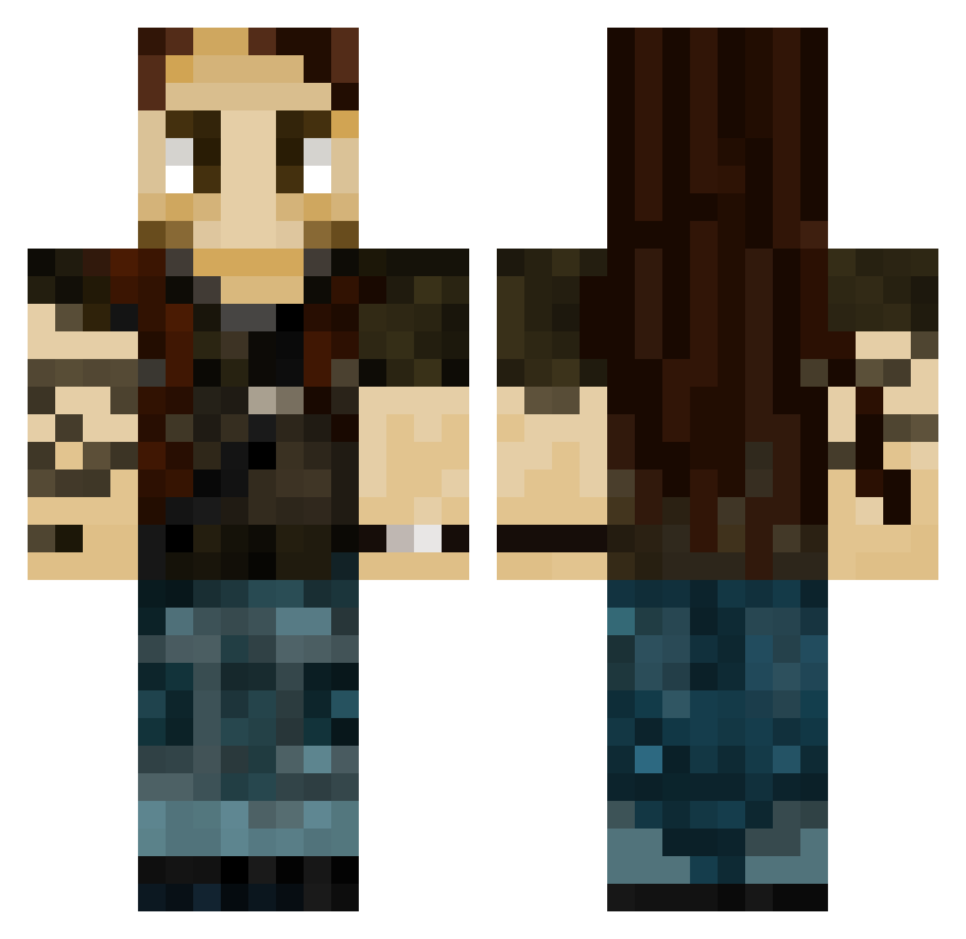 Erosion305 Minecraft skin, front and back view