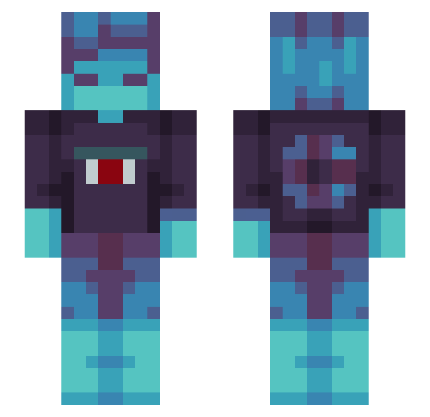 Tydel Minecraft skin, front and back view