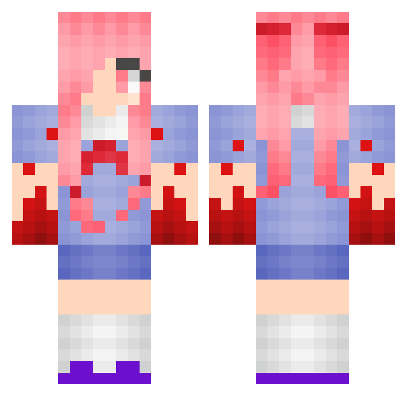Izuma Minecraft skin, front and back view