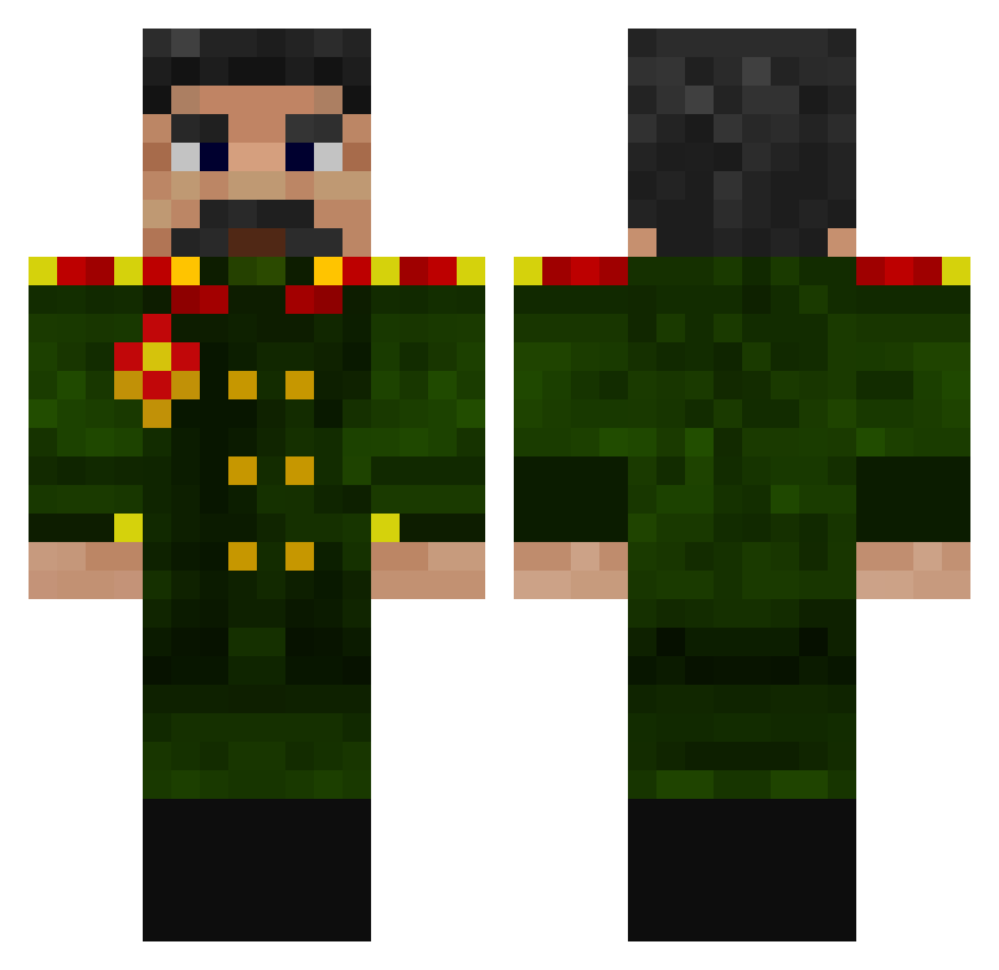 WesolyXD Minecraft skin, front and back view
