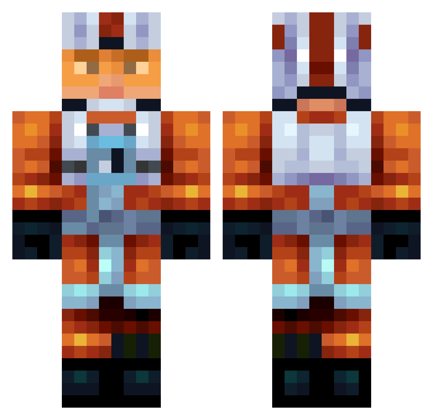 o___Badger___o Minecraft skin, front and back view