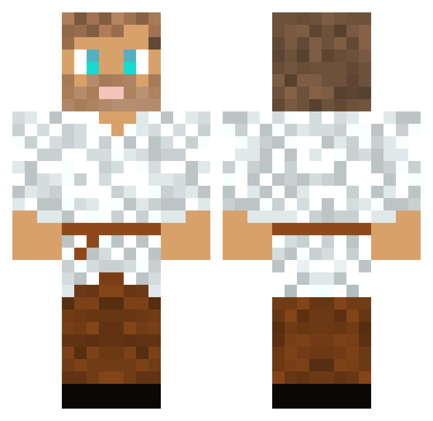 MegaDoodles99 Minecraft skin, front and back view