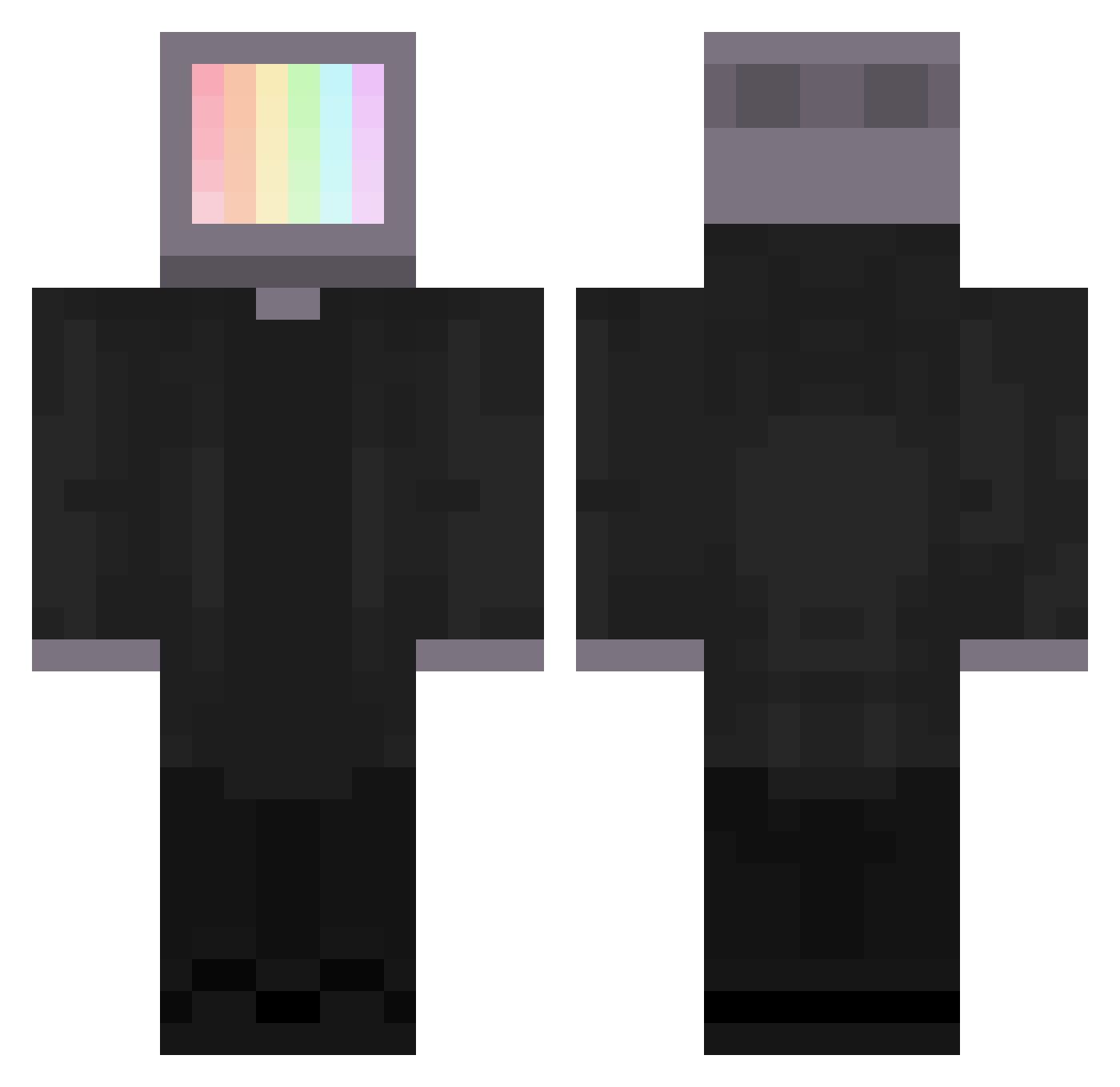 Byterson Minecraft skin, front and back view