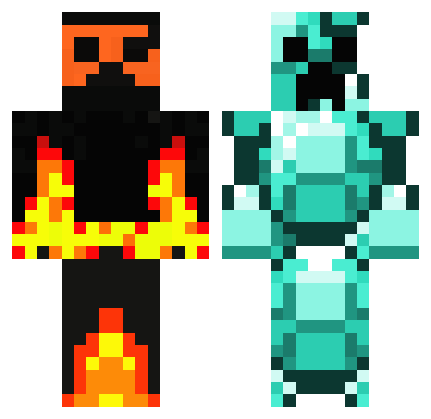 InvisibleFlyBry Minecraft skin, front and back view