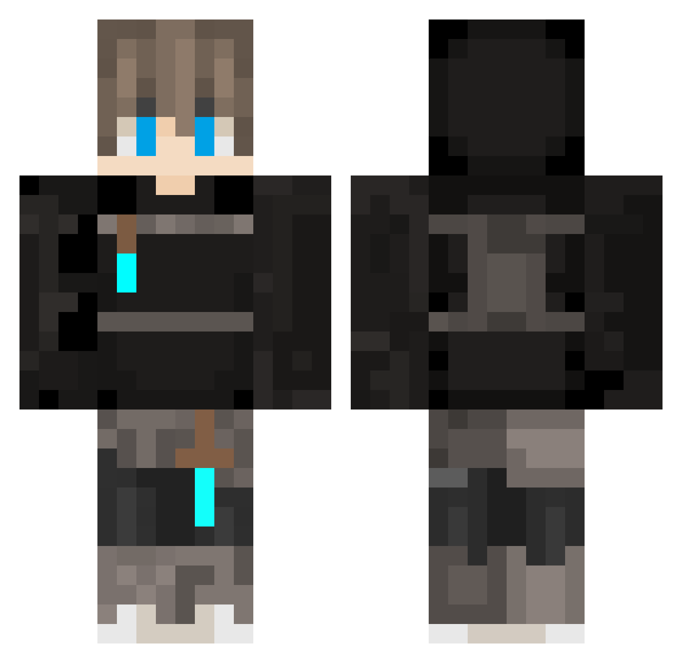 Shyguuy Minecraft skin, front and back view